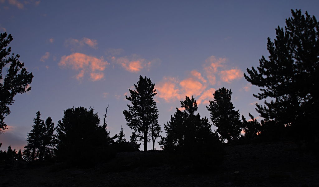 Sunrise over the ridge approaching Borah Peak