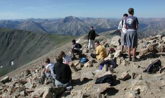 Summer Camp Dayhikers atop Mt. Elbert