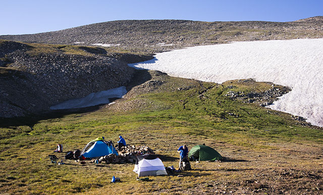 First Night's Camp at Froze-to-Death Plateau