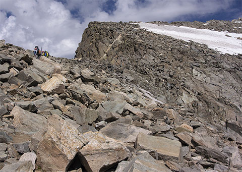 Third-Class Rock to the Summit Ridge.