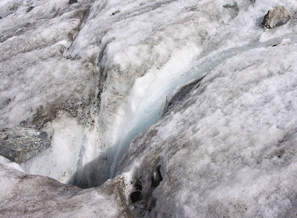 Rivulet Flowing into a Crevasse