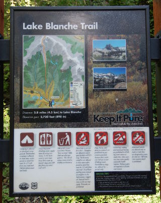 Trailhead Sign for Lake Blanche Trail