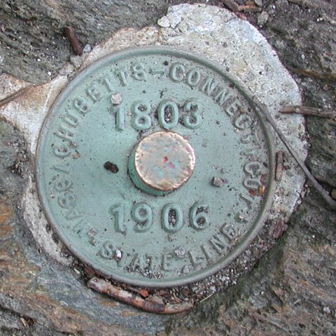 State Line Benchmark at Connecticut Highpoint