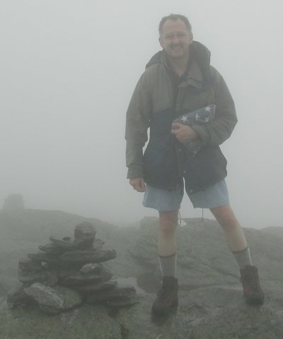 Alan in the Fog atop the State of Vermont
