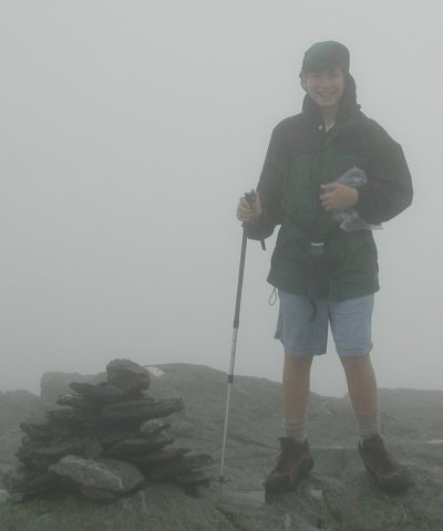 Nathan in the Fog atop the State of Vermont