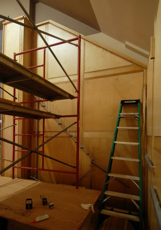 DSC_5442.JPG - Panels complete, ready for the chamber ceiling beams.