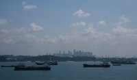 DSC 1335  Ships and Skyline, Singapore Harbor