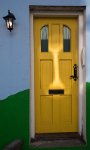 DSC 5378  Yellow Door with Sunlight, Reykjavik