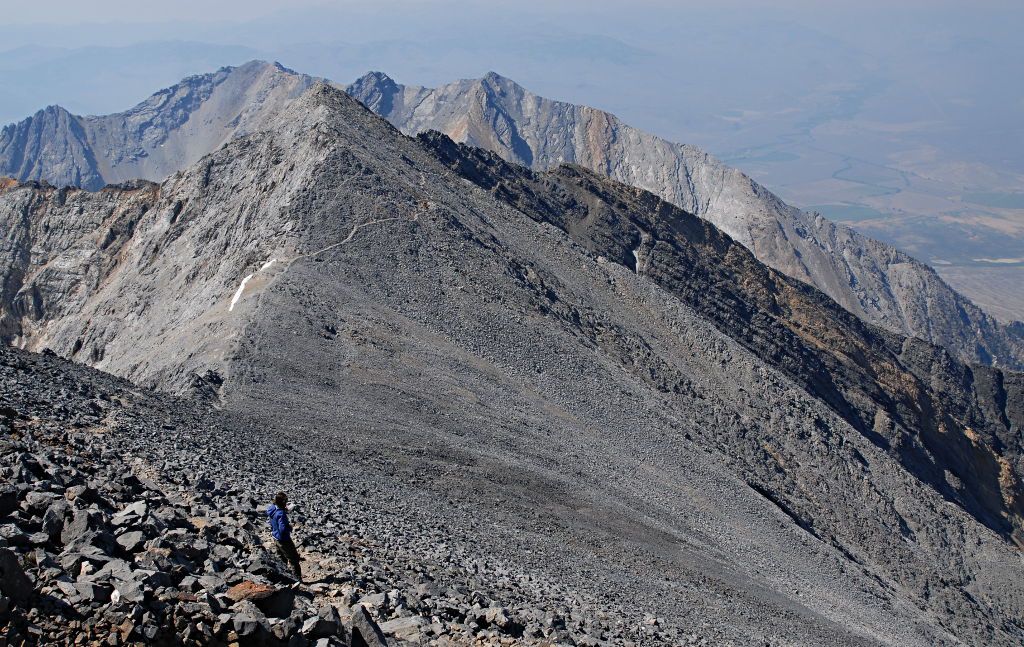Summit approach with Chicken-Out Ridge in the background