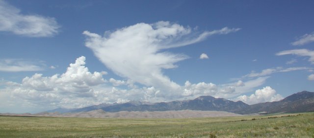 Sand Dunes and Mountains
