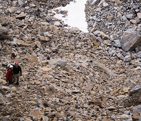 Looking Down the Lower Part of the CLimb.