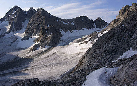 Dinwoody Glacier in Sunlight.