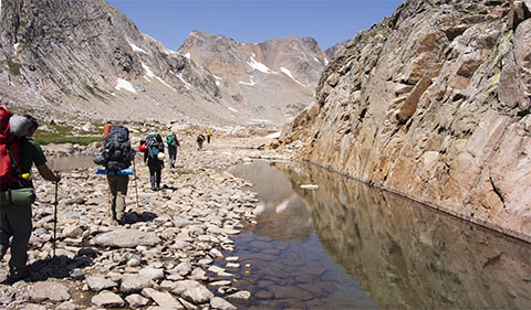 On the trail to our high camp.