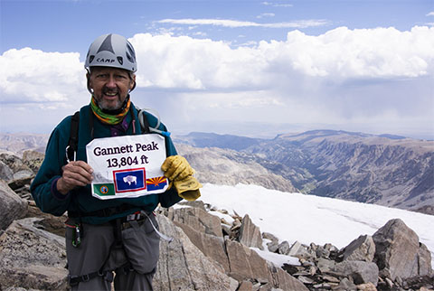 Standing at the Summit of Gannett Peak.