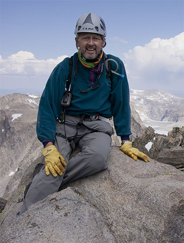 Seated atop the State of Wyoming.