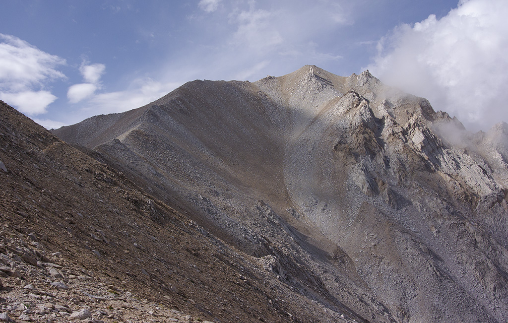 Looking up from the Trail Canyon Saddle