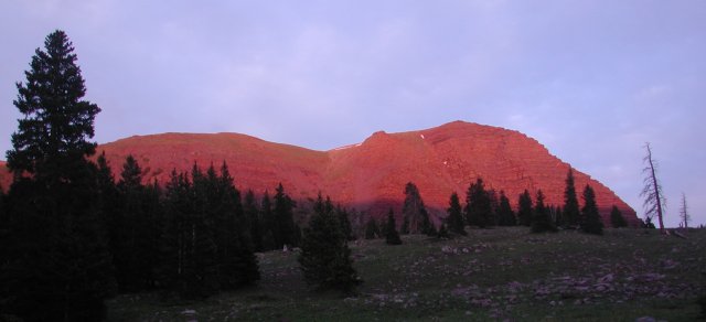 Alpenglow on the Rocks