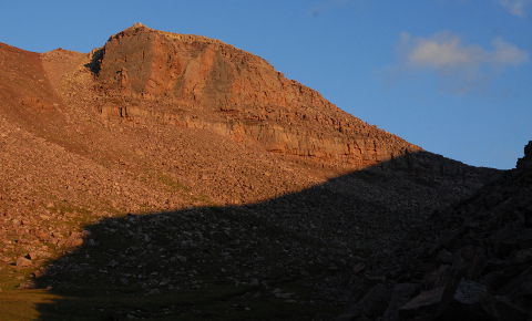 Sunset Casting a Red Glow on the Rocks near Gunsight Pass