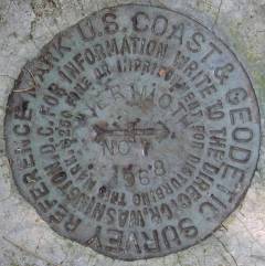 Becnhmark near the Summit of Jerimoth Hill
