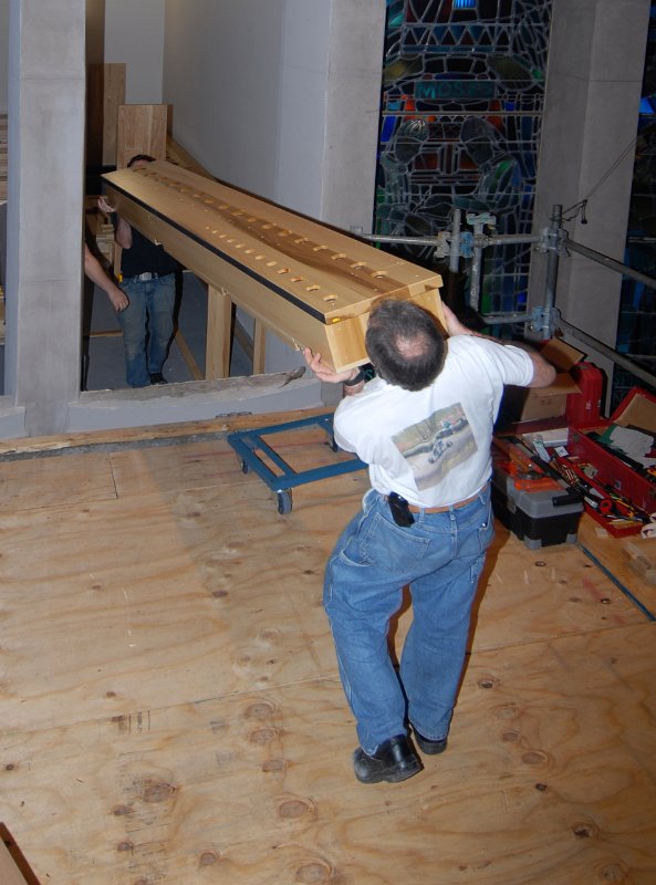 DSC_5144.JPG - Another wind chest to be installed on framing already in the chamber.