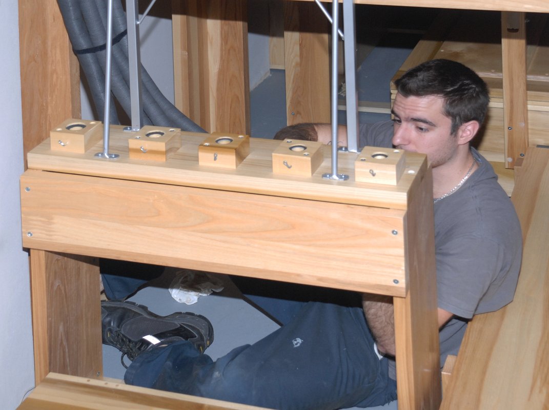 DSC_5693.JPG - Philip installing tubes from wind chests to isolated pipes.
